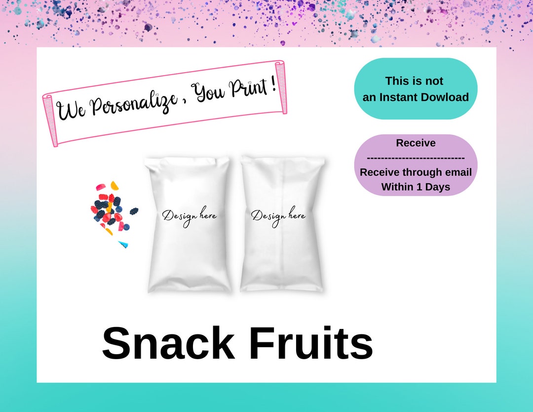 Custom Fruit Snack Labels Party Favors Custom Custom Any Etsy