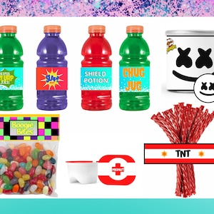 Video Games Bundle Party- Video Game Birthday Party Supplies - Gamer Party -Medikit - Shield Potion-Chug Game- Video Games Chip , Gamer
