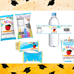 Vorschulabschluss-Bundle Leckerli | Abschluss-Chip-Tasche | Abschlussfeier | Gastgeschenke | Vorschule 2025 Gastgeschenke | Graduate 2025 Wasser