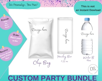 Bundle Custom Favors Party ,Treat Labels, Party Favors custom , Custom  Any Desing ,Printable,Water labels Any Desing , Custom Favors Party