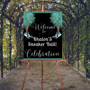 Sneaker Ball Welcome Sign - Sneaker Ball Birthday -Sneaker Ball Teal Party- Sneaker Ball Welcome Poster - Reception poste - Printable -
