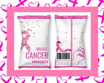 Breast Cancer Awareness Chip Bag -  Breast Cancer Chip Bag -  Cancer Awareness- Pink labels-Fight Cancer-Pink Awareness- Awareness