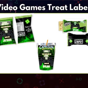 Video Games Bundle Treat - Gamer Chip Bag - Gamers Favors - Gamers Party -Video Games Labels - Video Games Favors-Gamer Treat - Game On