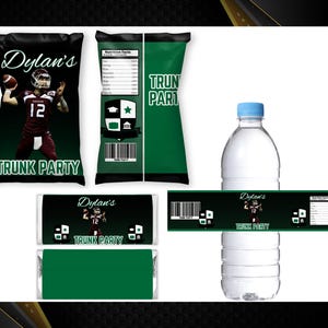 Trunk Party 2025 Bundle - Graduation Party-College Bound Treat- Chip Bag Trunk Party-Trunk Party Wrappers - Trunk Party Water-Green Labels