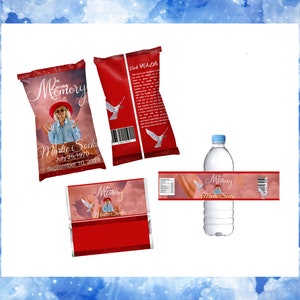 Funeral Bundle Treat Labels , Funeral Chip Bag, Water Bottle Labels & Candy Bar Wrappers ,In Loving Memory Memorial Favor, Funeral