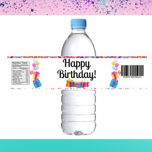 Happy Birthday Water Labels -Birthday Party -Happy Birthday Favors-Water Birthday - Birthday Treat - Birthday Labels - Birthday Decor