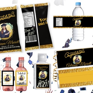 Gold-Bundle Lecker 2025 | Abschluss-Chip-Tasche | Abschlussfeier | Gastgeschenke | Abschlussfeier Gastgeschenke | Abschluss-Wrapper