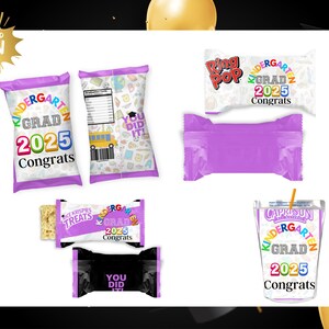 Kinder Graduate Bundle Treat / Sacchetto di patatine per laurea / Festa di laurea per bambini / Bomboniere / Bomboniere per laurea Kinder / Etichette per anelli per laurea 2025