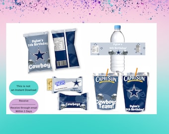Dallas Birthday Bundle Treat | Cowboys chip bag | Football Birthday Party | Dallas Cowboys Party Favors | Cowboys Party Favors | Birthday