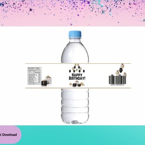 Happy Birthday Water Labels -Birthday Party -Happy Birthday Favors-Water Birthday - Birthday Treat - Birthday Labels - Birthday Decor
