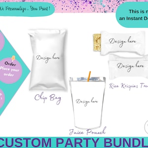 Custom Bundle  Treat Labels, Party Favors custom , Custom  Any Desing ,Printable,Water labels Any Desing , Custom Favors Party ,Printable