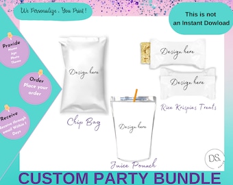Custom Bundle  Treat Labels, Party Favors custom , Custom  Any Desing ,Printable,Water labels Any Desing , Custom Favors Party ,Printable