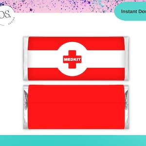 MedKit Wrappers - MedKit candy bar labels - [INSTANT DOWNLOAD] Video Game Birthday Party Supplies -Video Gamer Favor