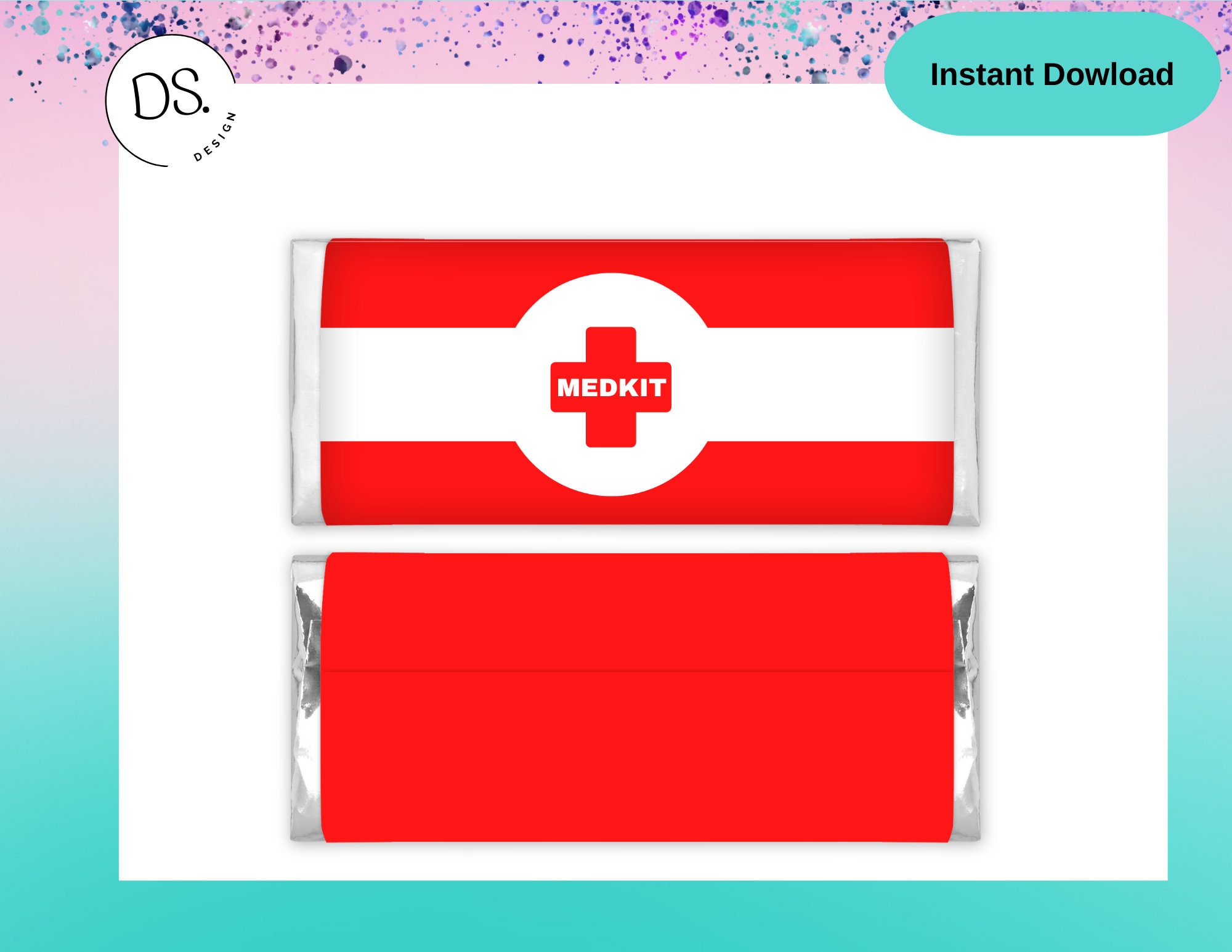 MedKit Wrappers - MedKit candy bar labels - [INSTANT DOWNLOAD] Video Game Birthday Party Supplies -Video Gamer Favor