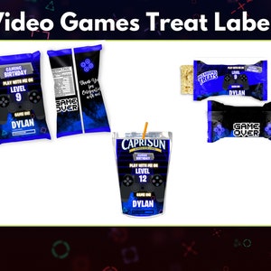 Video Games Bundle Treat - Gamer Chip Bag - Gamers Favors - Gamers Party -Video Games Labels - Video Games Favors-Gamer Treat - Game On