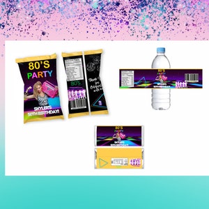 80s Treat Bundle Labels- 80s Chip Bag -Throwback Retro Wrappers-Retro Birthday-Retro Party Labels - Hip Hop Favors - 80s Wrappers