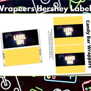 Video Games Treat - Gamer Wrappers  - Gamers Favors - Gamers Party -Video Games Labels - Video Games Favors-INSTANT DOWNLOAD- Game On