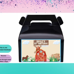 Farm Animals Gable Box  - Farm  Template - Farm  Party Favors - Farm Party Decor - Animals Candy Box- Farm  Box Candy