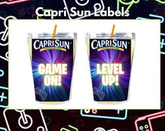 Video Games Capri Sun - Gamer Juice- Gamers Favors - Gamers Party -Video Games Labels - Video Games Favors-INSTANT DOWNLOAD- Game On