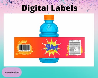 Gamer Slap Juice Labels -Printable Labels [INSTANT DOWNLOAD] -Gamer Gatorade Label - Video Game Birthday Party Supplies -Gaming Labels Party