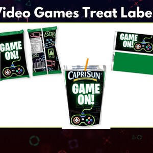 Video Games Bundle Treat - Gamer Chip Bag - Gamers Favors - Gamers Party -Video Games Labels - Video Games Favors-INSTANT DOWNLOAD- Game On