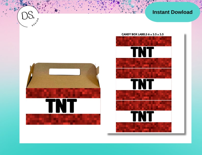 TNT Gable Box- Gamer Box Labels - [INSTANT DOWNLOAD] Video Game ...