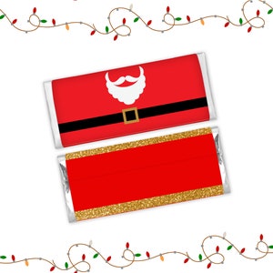 Christmas Candy Bar - Christmas Favors - Christmas Candy - Christmas Santa Claus - Printable Candy Bar - Digital-Santa Claus Wrappers