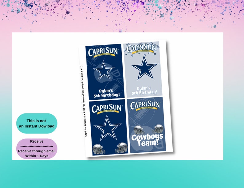 Dallas Birthday Bundle Treat Cowboys Chip Bag Football Etsy