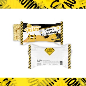 Construction Rice Cookies Treat | Construction Labels | Construction Birthday Party | Birthday Party Favors | Construction Treat Labels |