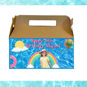 Pool Party Giebel Box Etiketten- Pool Box Süßigkeiten Etiketten -Sommer Geburtstag- Pool Party Etiketten - Sommer Gastgeschenke- Pool Themen