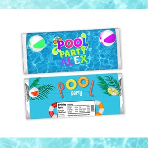 Pool Party Candy Bar - Pool Party Vorlage - Sommer Gastgeschenke - Pool Party Dekor - Pool Party- Pool Party Etiketten- Sommer Wrappers
