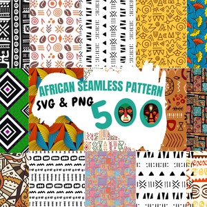 Pacchetto modello semaless africano / pacchetto SVG design scrapbook papers carte digitali senza soluzione di continuitàPrintable DigitalPaper PNGSVGseamlesspattern