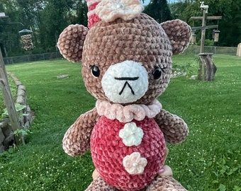 Crochet Birthday Bear / crochet bear / bear plush / bear plushie / crochet birthday gift / crochet gift / Crochet Custom Bear