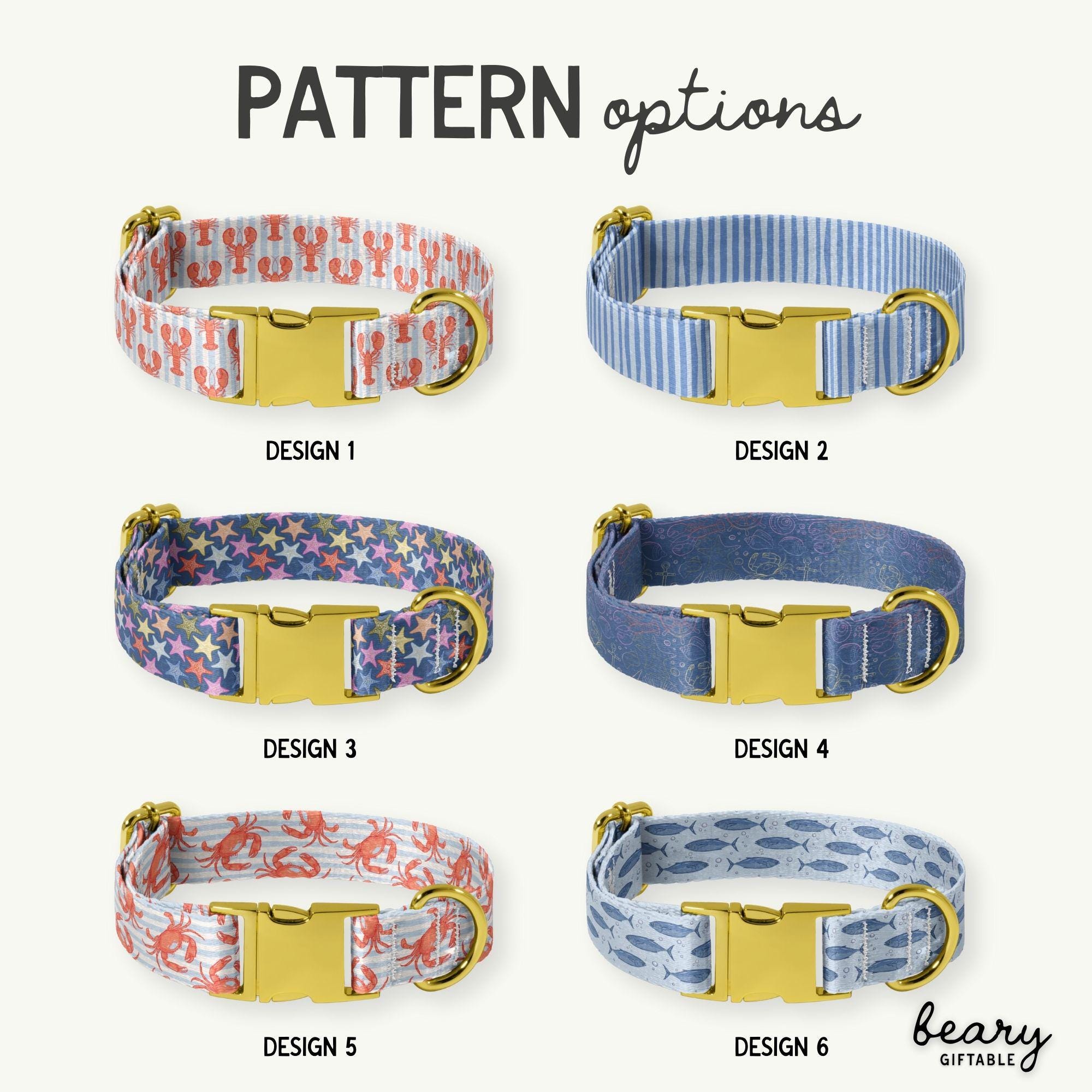 Blue Dog Collar, Coastal Dog Collar, Nautical Dog Collar, Custom Boy ...