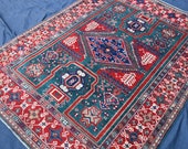 6.7 x 4.11 ft afghan kazak rug- afghan vintage rug- turkmen handmade rug- 5x7 tekke rug- living room rug- afghan area rug- free shipping rug