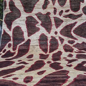 7&#39;9x5&#39;2 ft Modern Design Gabbeh Area Rug - Afghan Hand Knotted Oriental Rug- Brown Whitish High Pile Wool Rug- Kidsroom Rug - 235x156 cm Rug