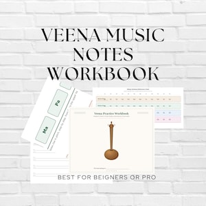 Carnatic Veena Learning Workbook | Printable Music Practice Book for Beginners | Indian Classical Music PDF