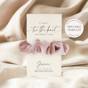 Printable Scrunchie Tag Template for Bridesmaid Bachelorette Party Tag To Have and To Hold Your Hair Back Tag Hens Day Card Bridesmaid Gift