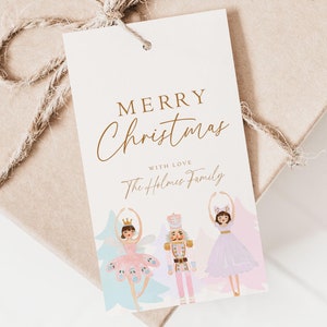 Editable Christmas Gift Tag Template Printable Present Tags Santa Xmas Gift Label Cute Christmas Holiday Favor Tags for Kids School