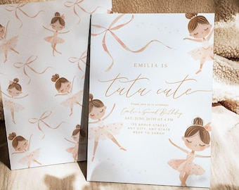 Tutu Cute Birthday Invitation Second Birthday Invitation Boho Tutu Cute Invite 2nd Birthday Invitation Girl Ballerina Invitation Ballet Boho