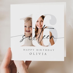 Personalized 16th Birthday Card Editable Sixteenth Birthday Greeting Card Boy Girl Photo Happy Birthday Sixteen Printable Digital Template