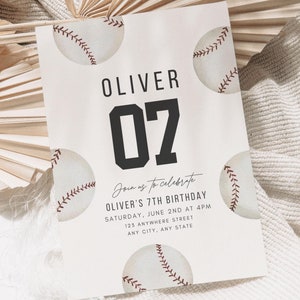 Editable ANY AGE Baseball Birthday Party Invitation Boy Birthday Party Invite Game Time Invitation Editable Template Rookie Printable Boho