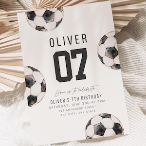 Editable ANY AGE Soccer Birthday Party Invitation Boy Birthday Party Invite Game Time Invitation Editable Template Football Footie Birthday