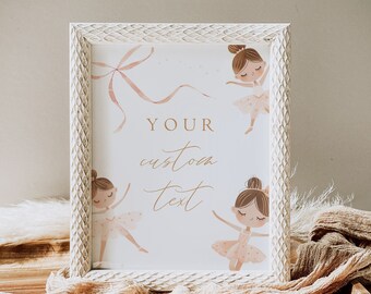 Tutu Cute Birthday Custom Table Sign Ballerina Birthday Editbale Sign Boho Ballet Birthday Editable Table Sign Template Digital Printable