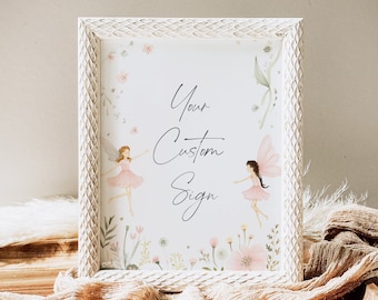Fairy First Birthday Customizable Sign Digital First Birthday Custom Sign for Girl 1st Birthday Fairy Theme Editable 1st Birthday Party Boho
