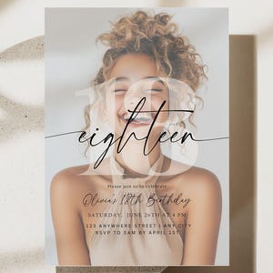 Editable 18th Birthday Invitation Eighteenth Birthday Party Invite Minimalist Boho 18 th Boy Girl Birthday Instant Digital Download Eighteen