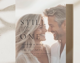 Editable Vow Renewal Invitation Still The One Anniversary Party Invite Photo Template We still Do Digital Printable Instant Download Evite