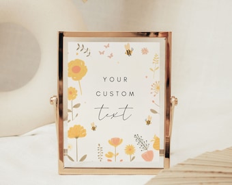 First Bee Day Birthday Custom Sign, 1st Bee-Day Party Sign, First Birthday Boho Table Sign, Bumble Bee Birthday Theme, First Bee-Day Sign