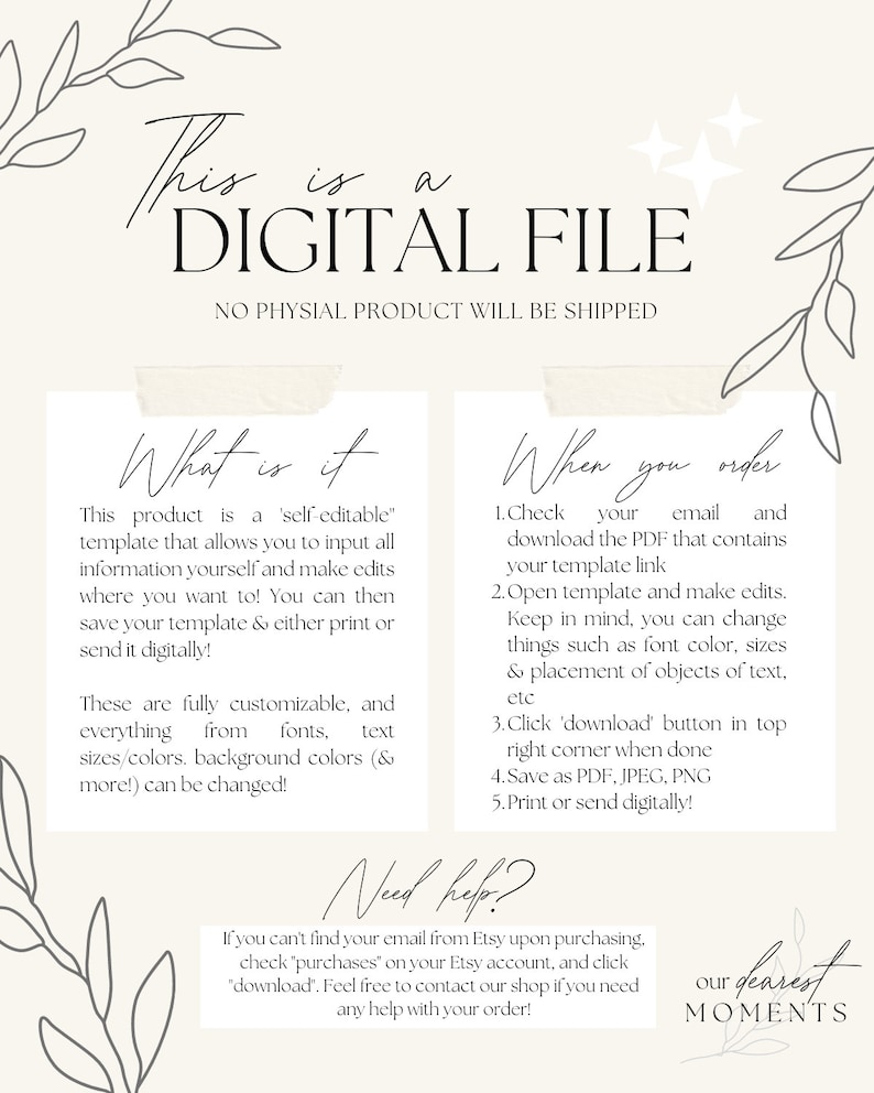 May include: A digital file download graphic with the text "This is a DIGITAL FILE" and "NO PHYSIAL PRODUCT WILL BE SHIPPED". The graphic also includes instructions on how to download and use the file, as well as a message about contacting the shop for help.
