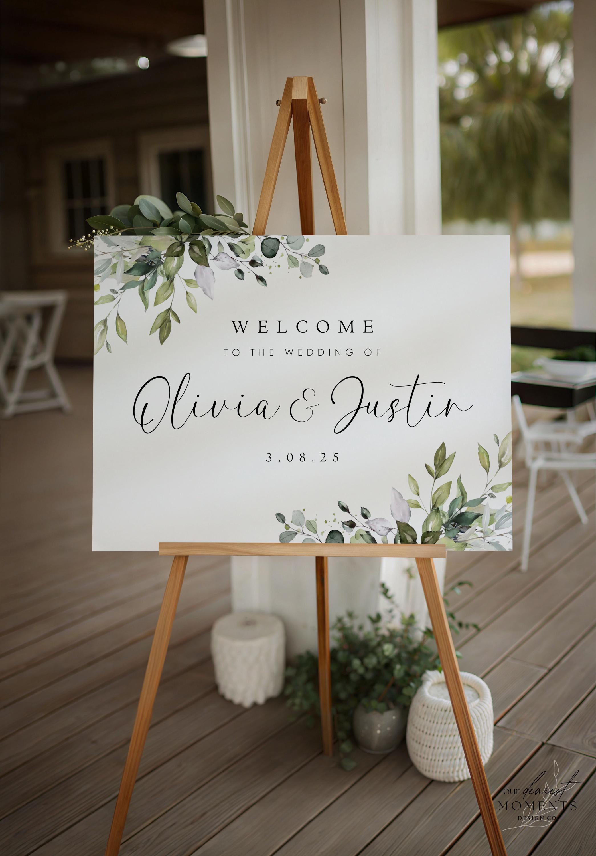 Editable Wedding Welcome Sign Template Minimalist Modern Digital ...
